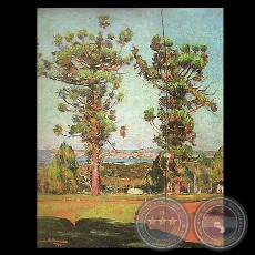 PINOS, 1930 - Óleo de JUAN SAMUDIO